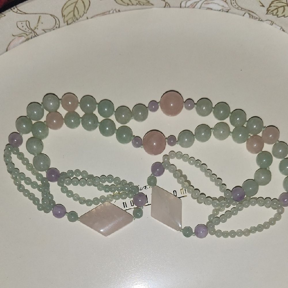 Elegant Multi-Color Jade Necklace
